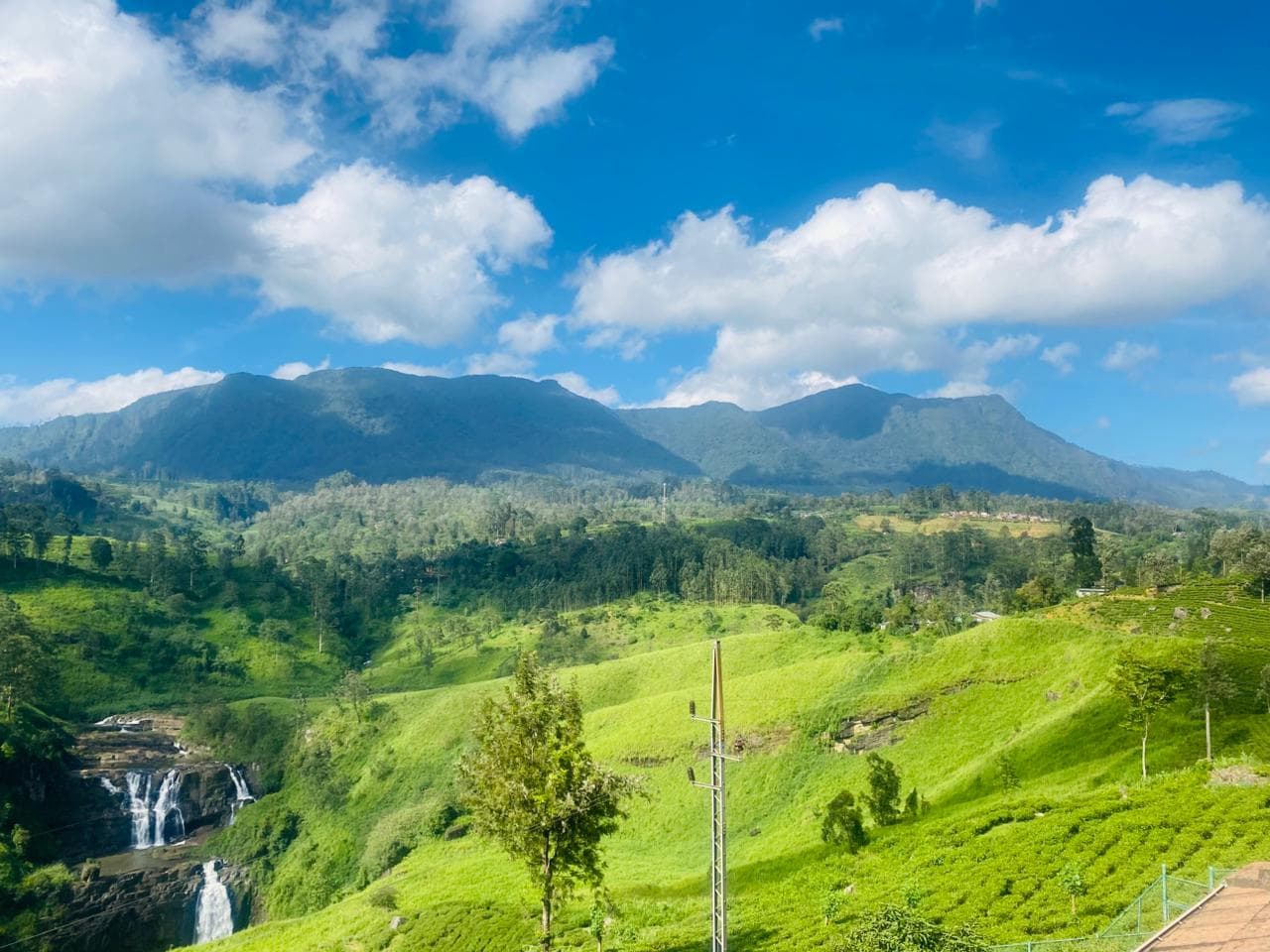 Scenic waterfall in Nuwara Eliya