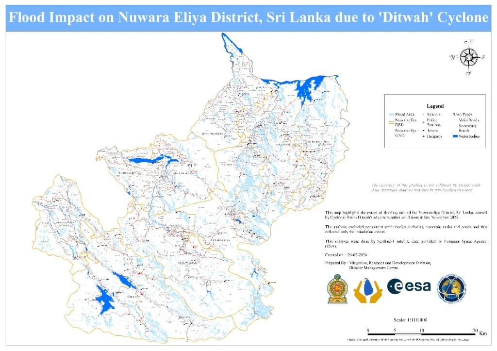 Flood Impact on Nuwara Eliya District due to 'Ditwah' Cyclone